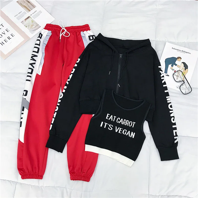 Спортивные брюки-карго Harajuku BF свободные штаны в стиле хип-хоп с буквенным принтом