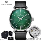 Часы наручные PAGANI Мужские механические, роскошные брендовые автоматические модные водонепроницаемые с кожаным ремешком