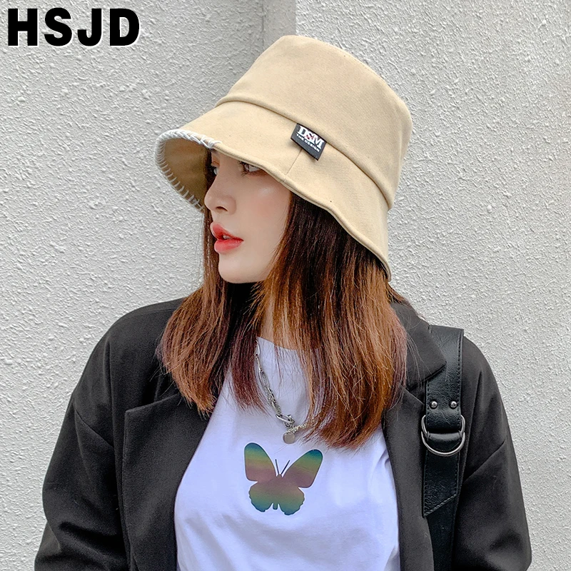 Korea Autumn Winter Bucket Hat Women's Hats Wide Brim Foldable Flat Fisherman hat Travel Sun Panama Cap New Fashion Female Caps