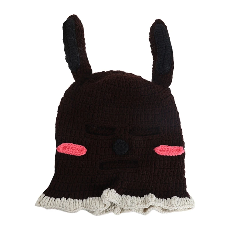 Милая забавная маска для лица вязаная креативная шапка грабителя Лыжная