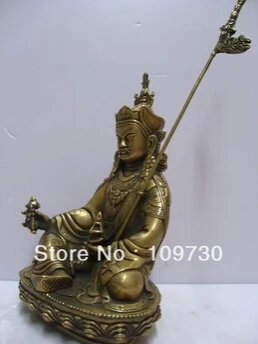 Бесплатная доставка Тибетский Непал падмамбава Бронзовая статуэтка Будды 16 см |