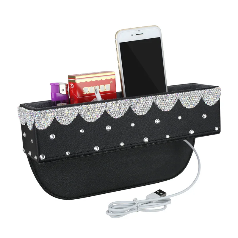 Аксессуары для хранения салона автомобиля Милая блестящая коробка со стразами