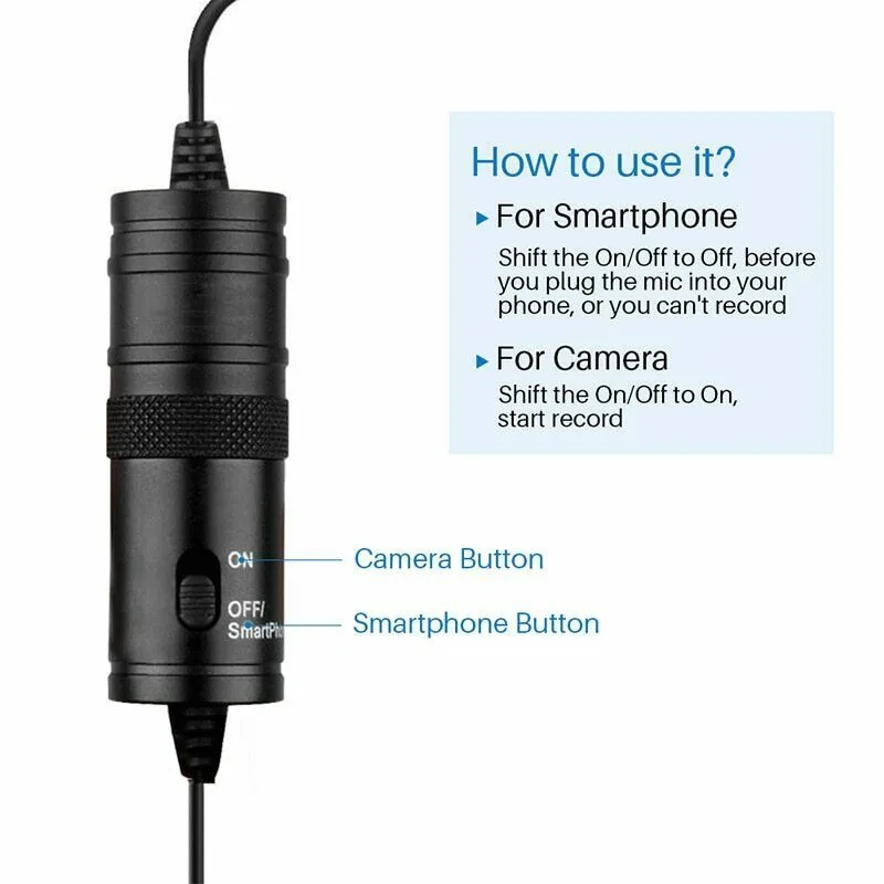 Кардиоидный микрофон для смартфона DJI Osmo DSLR Youtube Vlogging запись 3 5 мм аудио кабель