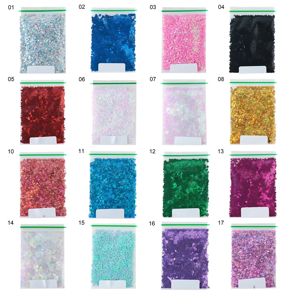 1 шт. блеск для ногтей голографические блестки бабочка кленовый лист хлопья