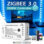 Zigbee 3,0 Pro Smart RGBW Светодиодные ленты Управление; Поддержка Wi-Fi Голос Радиочастотный пульт дистанционного Управление работает с Amazon Echo плюс Smartthings