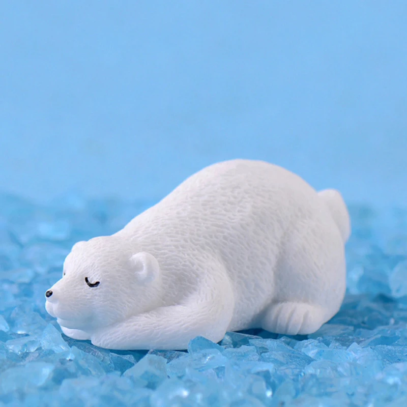 Современный милый мини белый медведь украшение для дома аксессуары миниатюрные