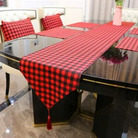 1pc farmhouse table runners plaid table runner red and black rustic for indoor outdoor parties dining christmas thanksgiving