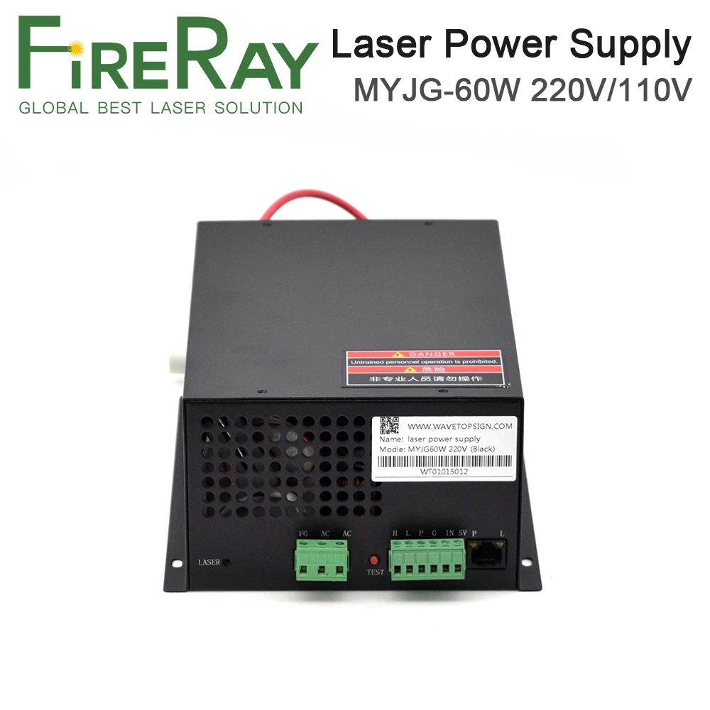 FireRay MYJG-60W Co2 лазерный источник питания для CO2 лазерной гравировки резки |