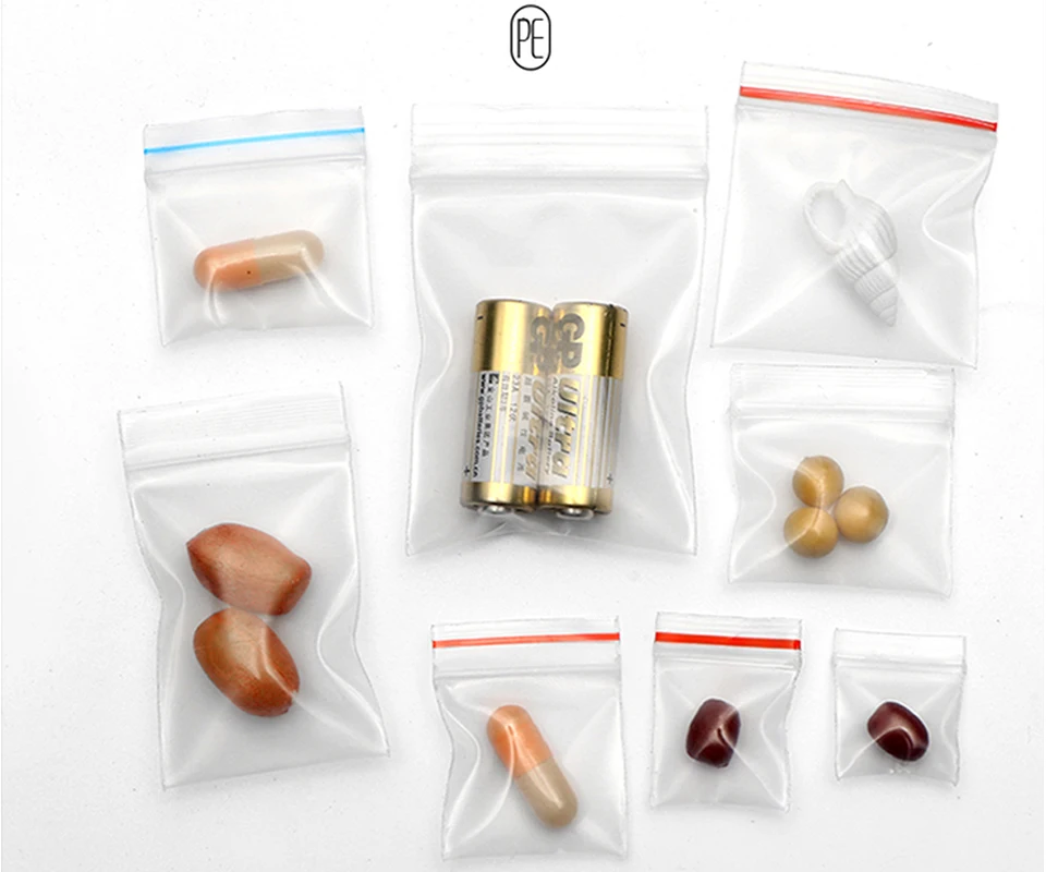Небольшой Пластик Ziplock мешок с застежкой-молнией Ziplock таблетки мешки для упаковки Размеры мини замка застежка-молнии сумки для самостоятельной Печати