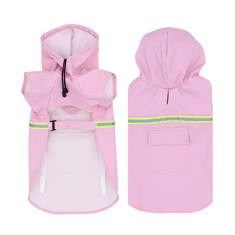 Водонепроницаемый дождевик для собак Куртки из искусственной кожи кошек больших