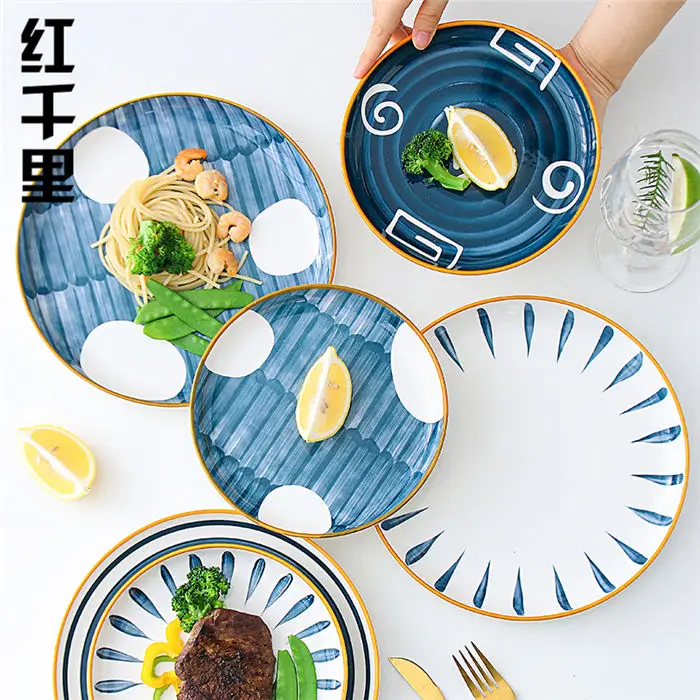 Керамическая посуда в японском стиле тарелка блюда для бифштекса с двойной