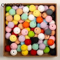 diy 20pcs colorful screw thread silicone baby chew beads for baby newborn teething nursing kids safe food grade pacifier clip