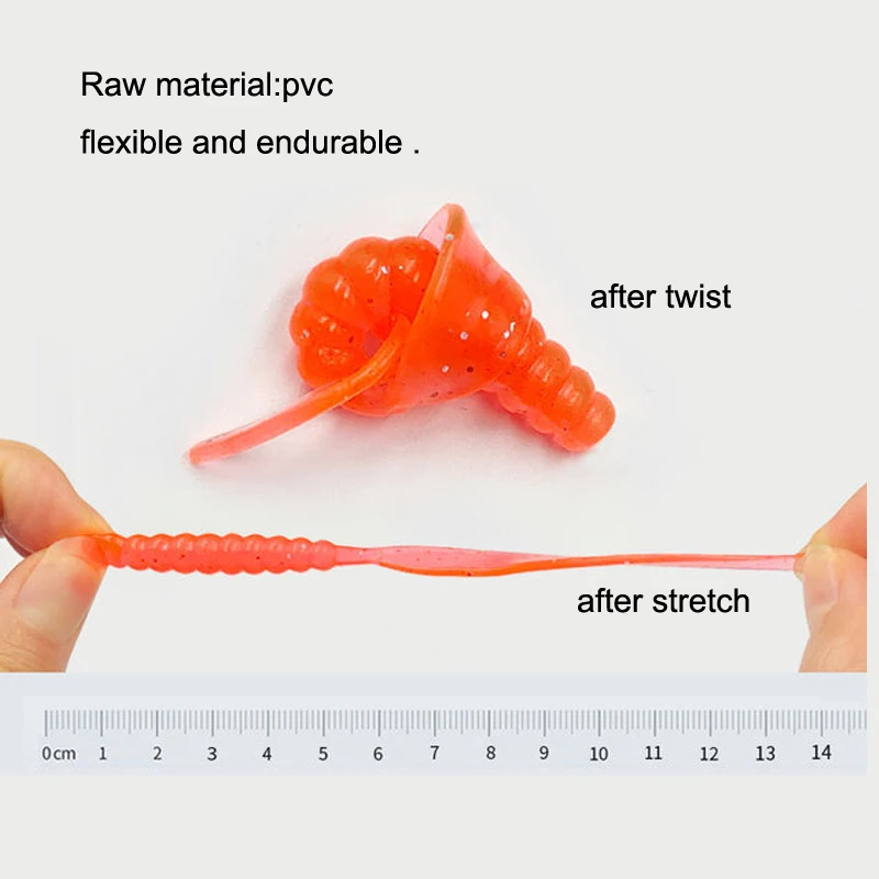 

20 PIECES/LOT Soft PVC Grub Worms Fishing Lure 3.5CM 0.7G 5.5CM 1.3G 7CM 2.2G