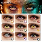Цветные контактные линзы EYESHARE для глаз 2 шт. Аниме Косплей цветные линзы ed синие красные Хэллоуин контактные линзы Красота Макияж