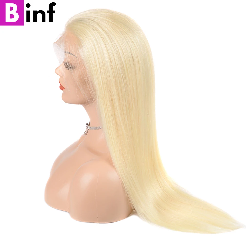 BINF 613 парик с Фронтом шнурка бразильские Прямые Remy человеческие волосы парики