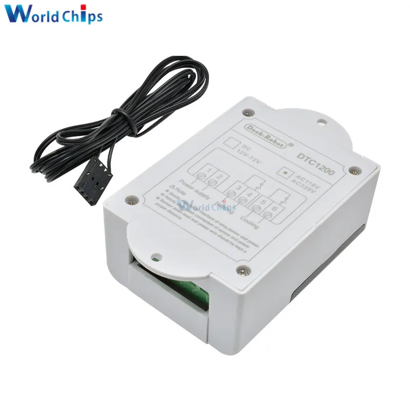 DTC-1200 AC 110V 220V LED Digital Temperature Controller Thermostat Thermometer Microcomputer Computer Cool/Heat Mode | Электронные