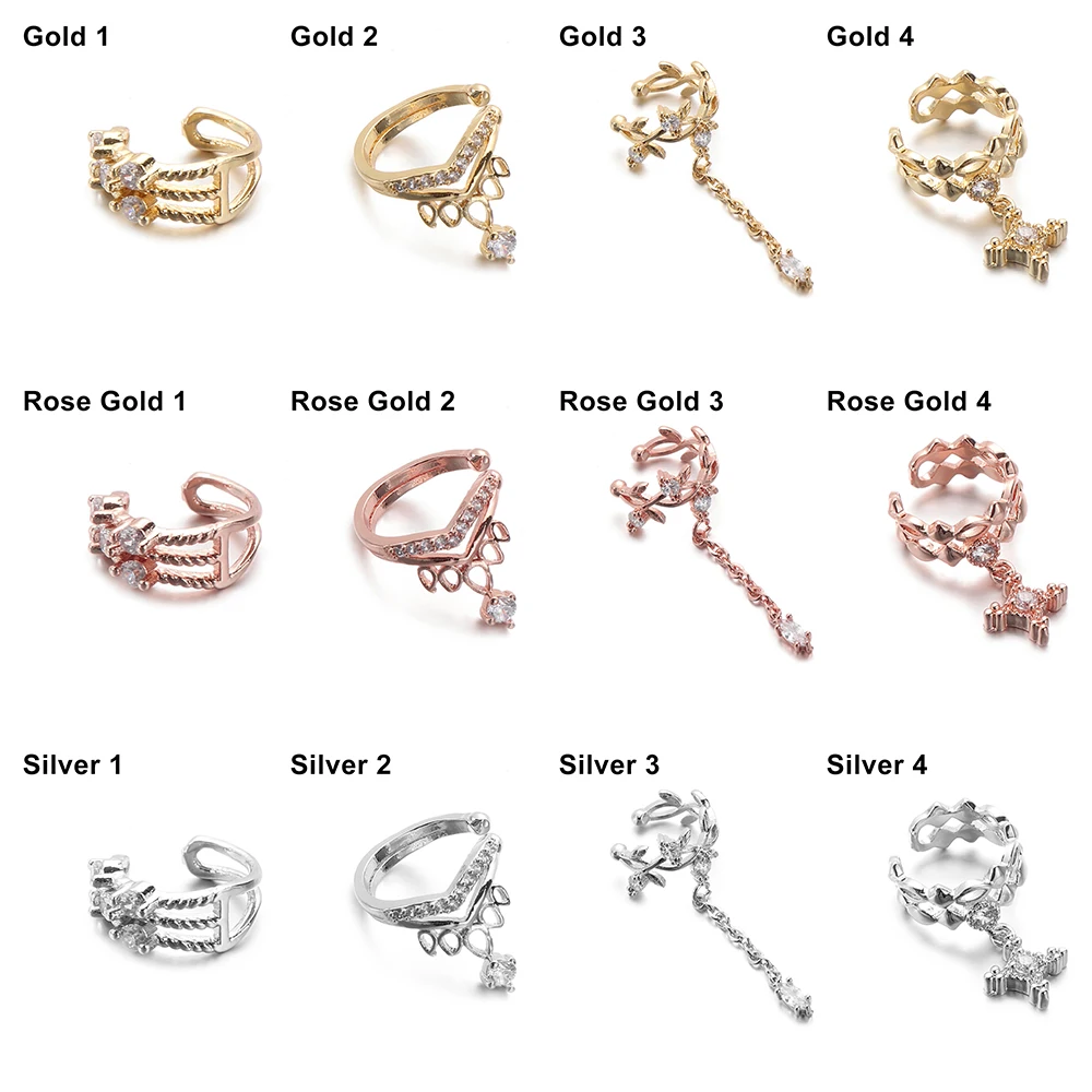 1 шт. регулируемые манжеты из нержавеющей стали с кубическим цирконием