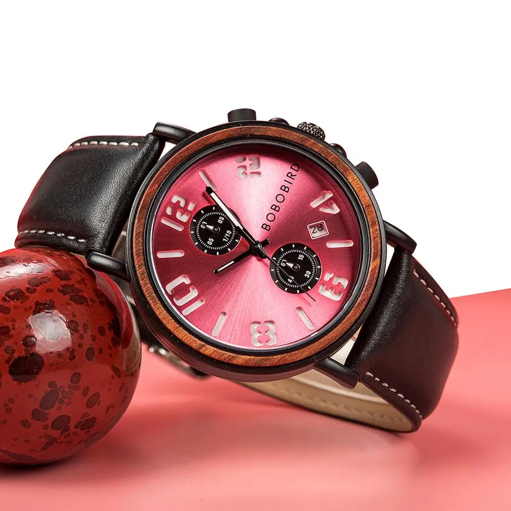 Reloj hombre BOBO BIRD водонепроницаемые часы для мужчин Топ роскошные стильные светящиеся часы Отображение даты деревянные часы для мужчин OEM Прямая поставка