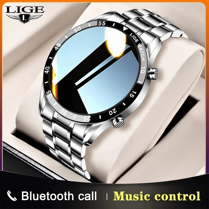

Смарт-часы LIGE мужские с сенсорным экраном, водостойкие, IP67, Bluetooth