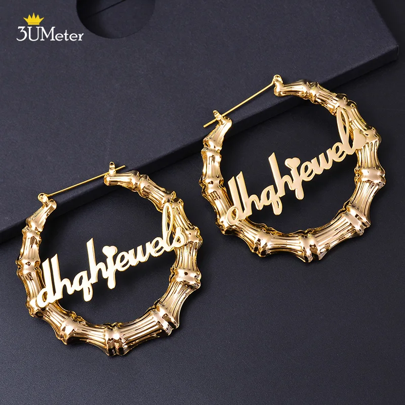 

Серьги женские из нержавеющей стали, 3 метра, 30-120 мм, бамбук серьги-кольца