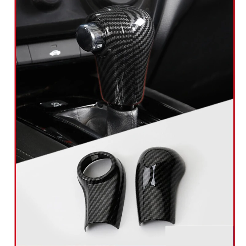 

ABS Matte/Carbon fibre internal Car gear shift lever knob handle cover trim For Honda HRV HR-V Vezel 2014-2019 accessories 2pcs