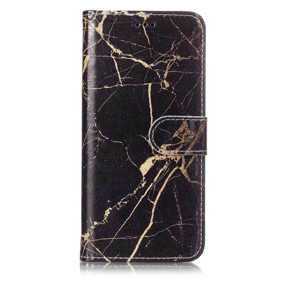 Black Gold Marble Милый рисунок кожаный чехол для телефона для samsung Galaxy S9 S8 плюс S7 S6 край S5 j3 j5 j7 Note 9 8 откидная крышка DP01G - Цвет: Black Gold Marble