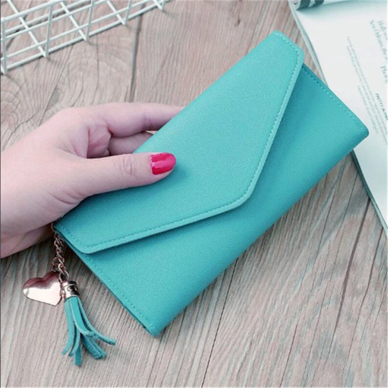 

Long Wallet Women Purses Tassel Fashion Coin Purse Card Holder Wallets Female High Quality Clutch Money Bag PU Leather Wallet