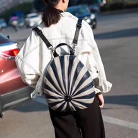 fancy designer backpack women soft split leather strip mochilas para mujer unique shape bolsa feminina brand sac femme