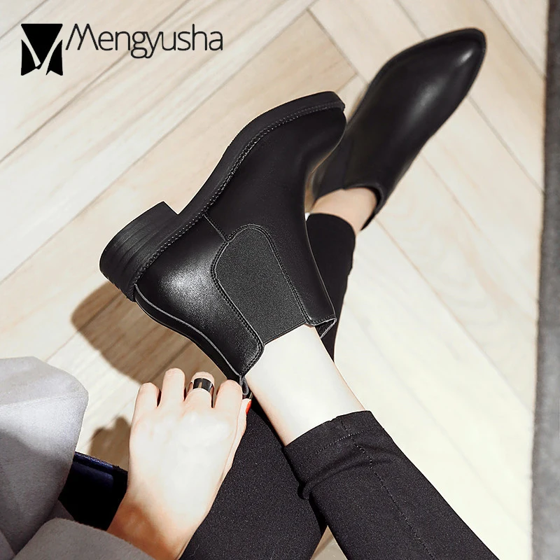 Зимняя обувь плюшевые меховые сапоги женские готические с острым носком