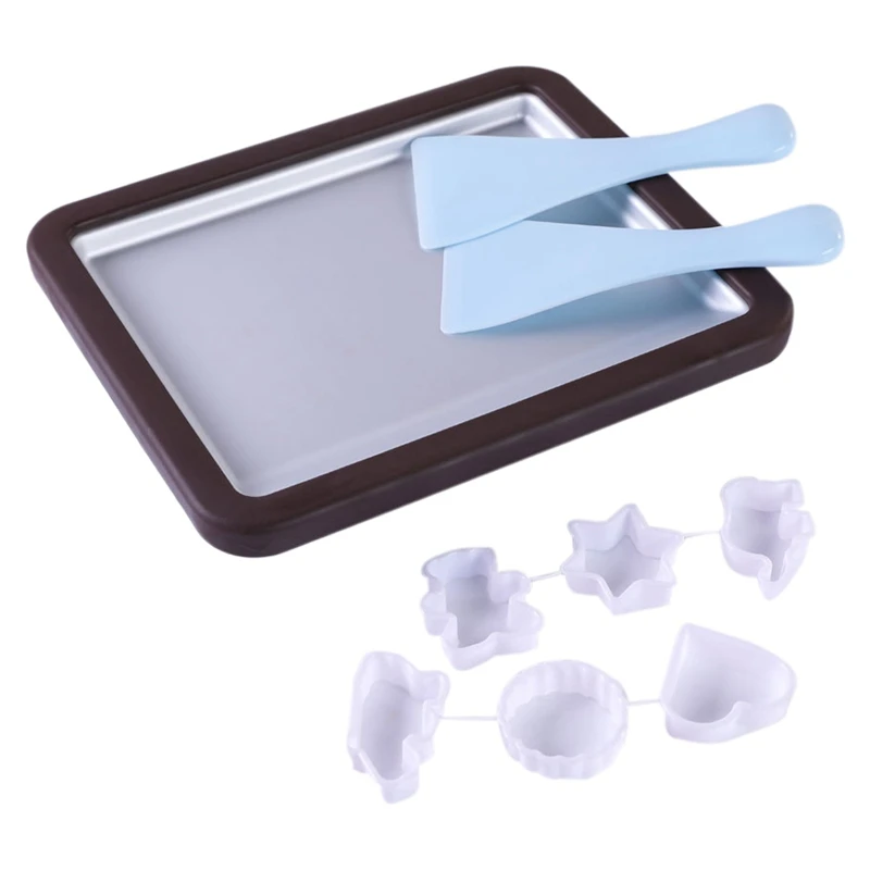 Сковорода для приготовления мороженого прямоугольная сковорода с 2 лопатками