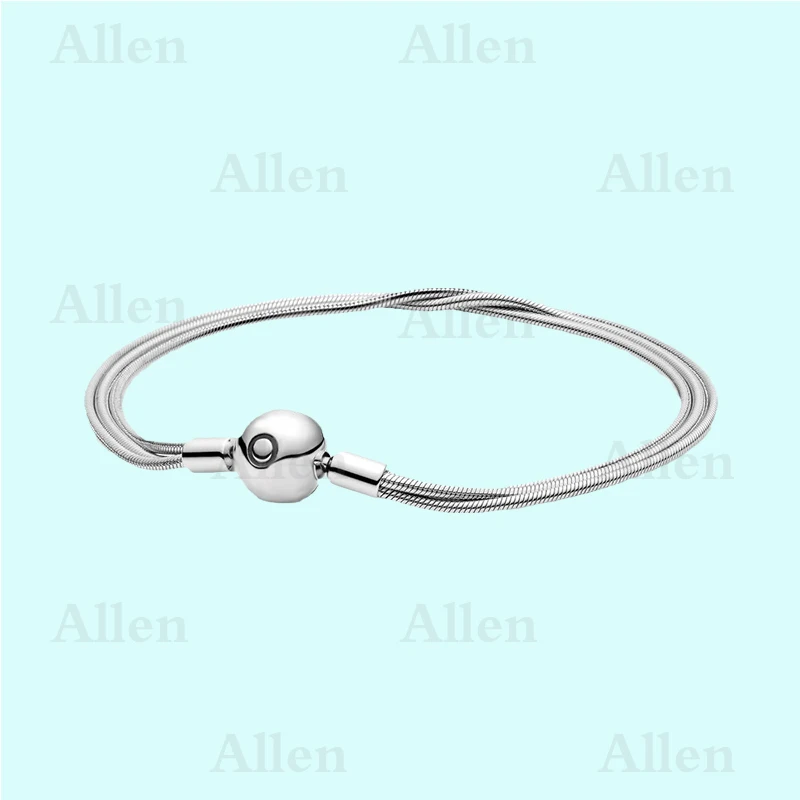 

599338C00 Pandora Moments Multi Snake Chain Bracelet 2021 New Popular 925 Sterling Silver Jewelry Feminine Charm Key Bracelet