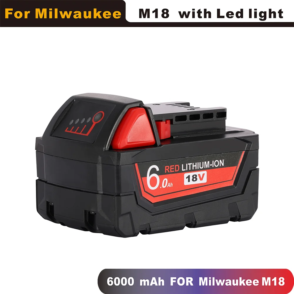 

Литий-ионный аккумулятор для Milwaukee M18 48-11-5000 48-11-6000 1815-20 2642-21CT, аккумулятор M18, 1850 мАч/2646 мАч