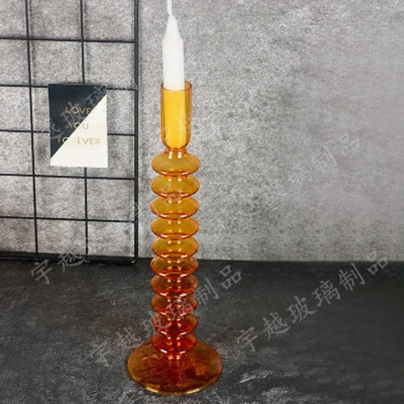 Подсвечник ручной работы креативный Настольный стеклянный подсвечник для ужина