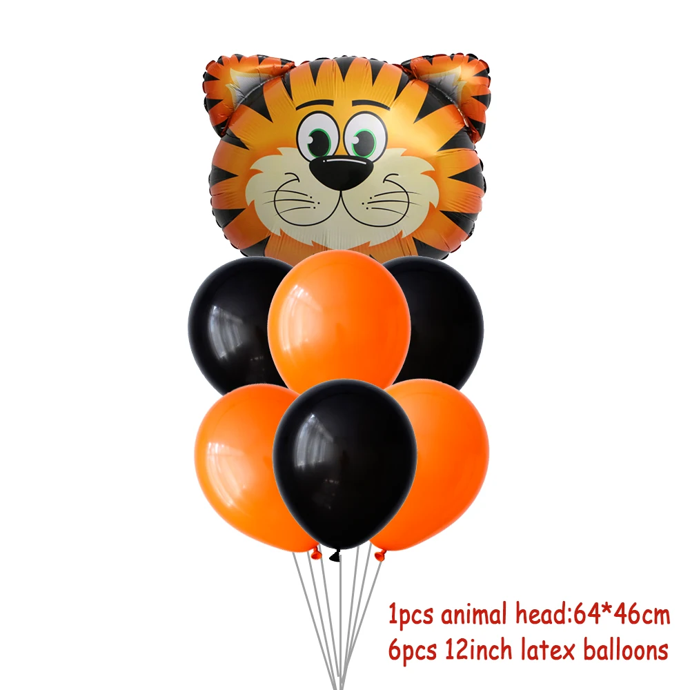 7 шт./лот воздушные шары в виде джунглей тигр Лев обезьяна Зебра жираф свинка