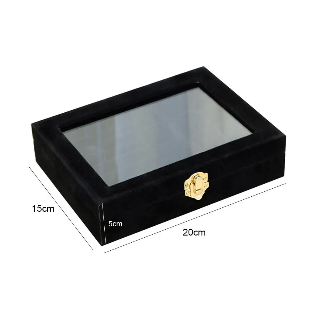 

80% HOT SALES!!! Velvet Wooden Ring Jewelry Earring Storage Box Display Organizer Tray Holder