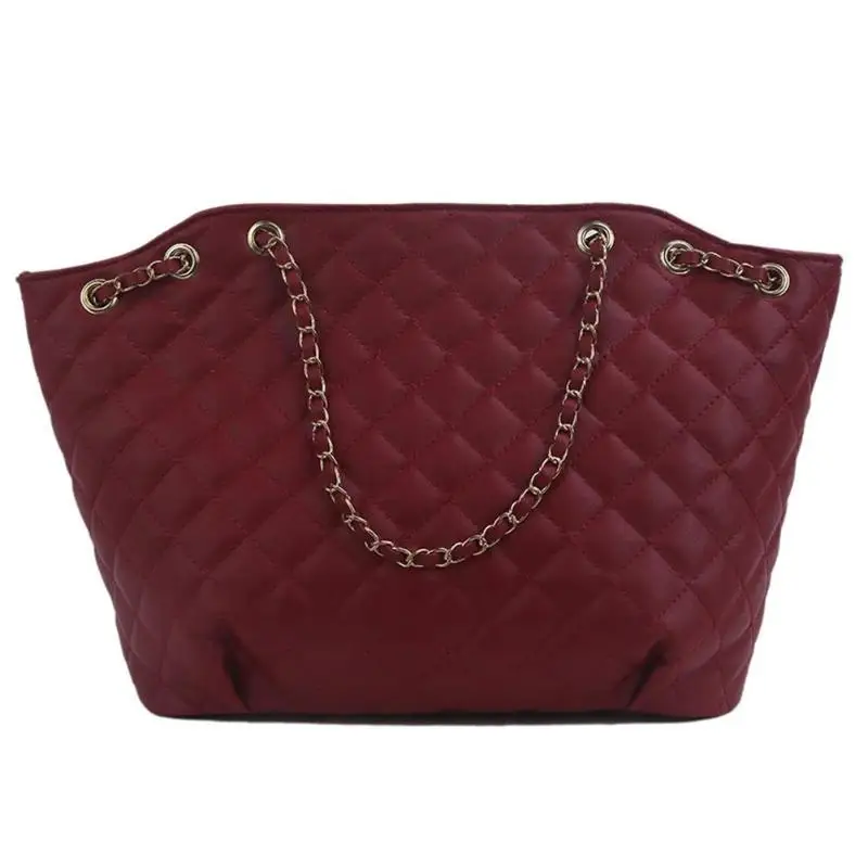 Wine Red Женские Сумки из искусственной кожи, женская сумка на плечо, дизайнерская роскошная женская сумка-тоут, Женские однотонные кожаные сумки на плечо - Цвет: Wine Red