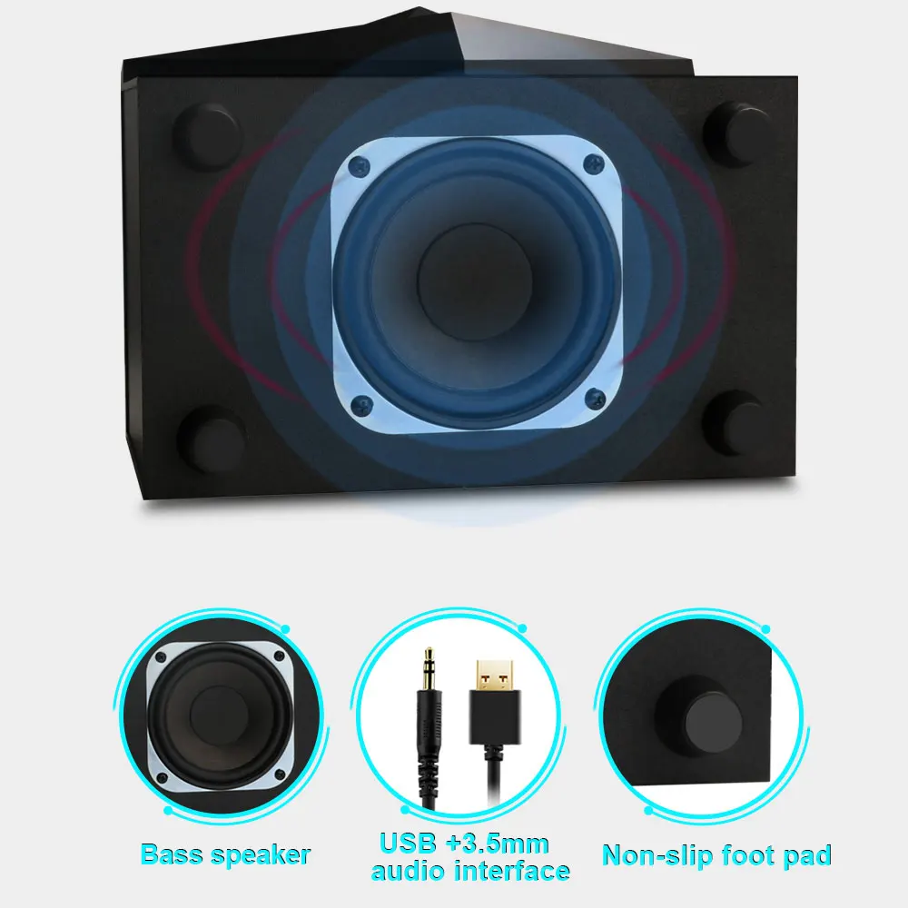 

Redragon GS700 Toccata gaming speakers aux 3.5mm stereo surround music RGB 2.1 heavy bass sound bar for computer PC loudspeakers