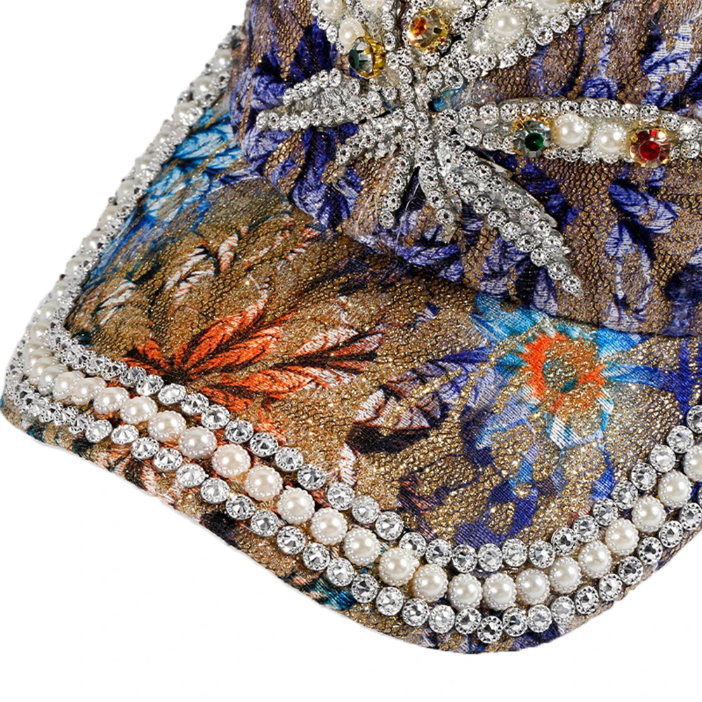 Outdoor Baseball Cap Diamond Painting Embroidery Flower Lace Cotton Snapback Hats Woman Rhinestone Female Cap Summer Sun Hat