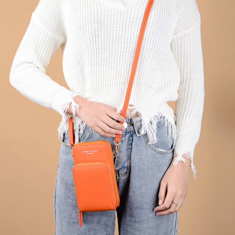 Женский однотонный кошелек маленькая Диагональная Сумка многофункциональная