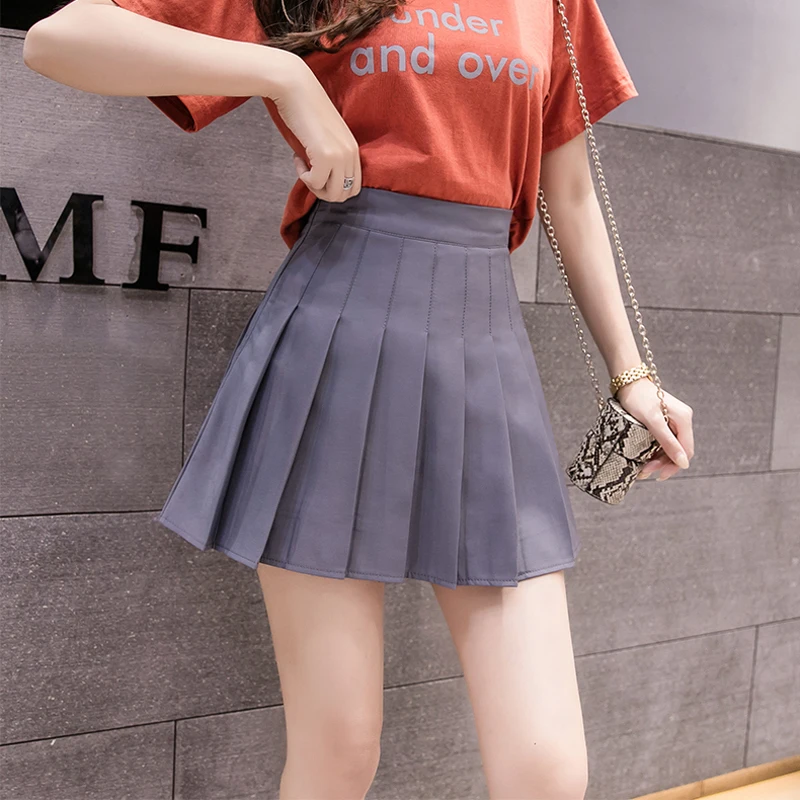 

Zoki Sexy Women Pleated Skirt Summer High Waist Chic A Line Ladies Pink Mini Skirt Korean Zipper Preppy Style Girls Dance Skirt