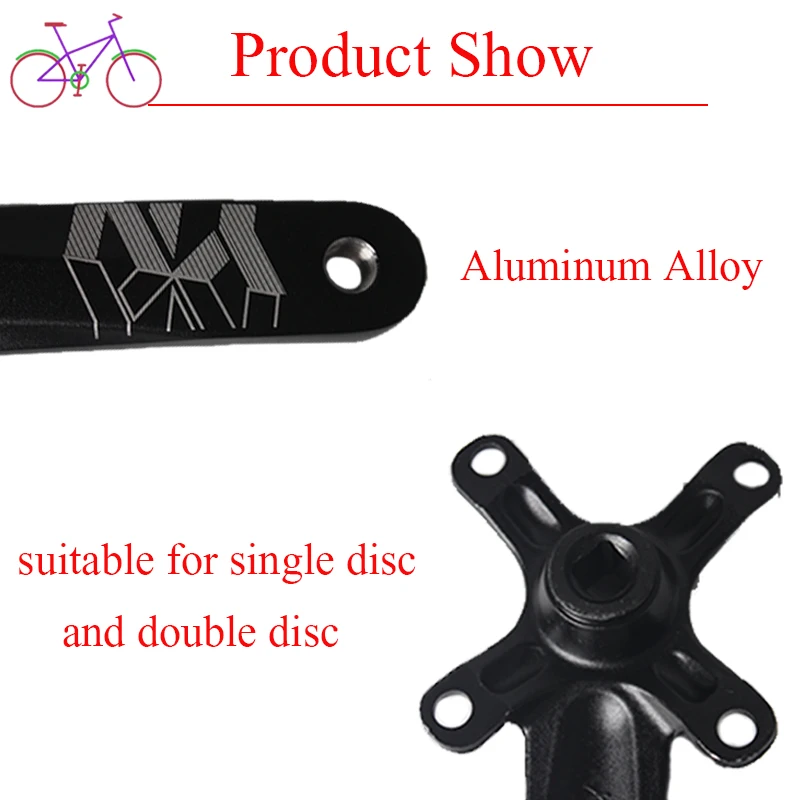 BUCKLOS MTB Crankset 104BCD 170mm Aluminum Alloy Bike Crank Square Hole Single/Double Mountain Road Bicycle Accessories|Шатун и