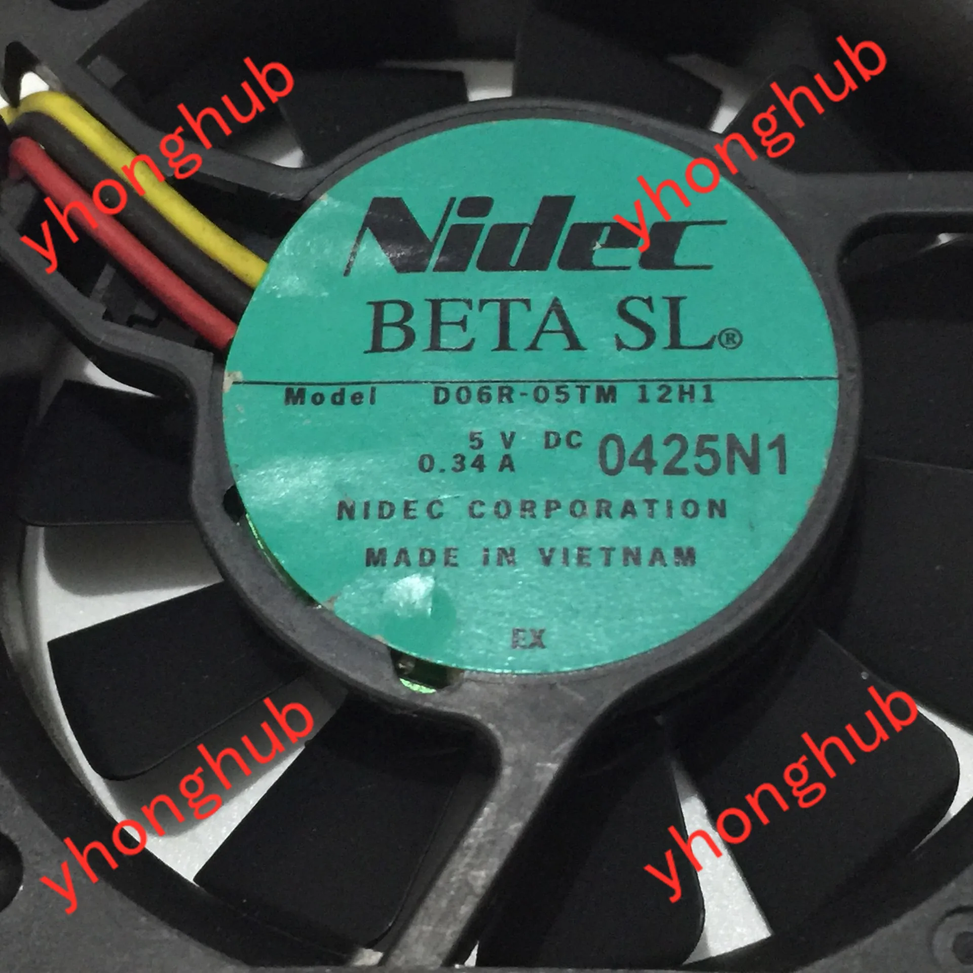 Nidec D06R-05TM 12H1 DC 5V 0.34A 60x60x15mm Server Cooling Fan | Case Fans