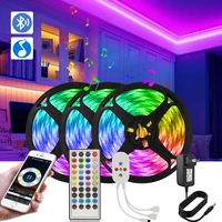 music sync rgb color changing smart led strip 12v 5050 smd 2835 neon tape diode bluetooth control led lights for room decoration