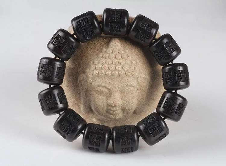 13 мм резная буддийская искусственная природная эбеновая тибетская молитва на