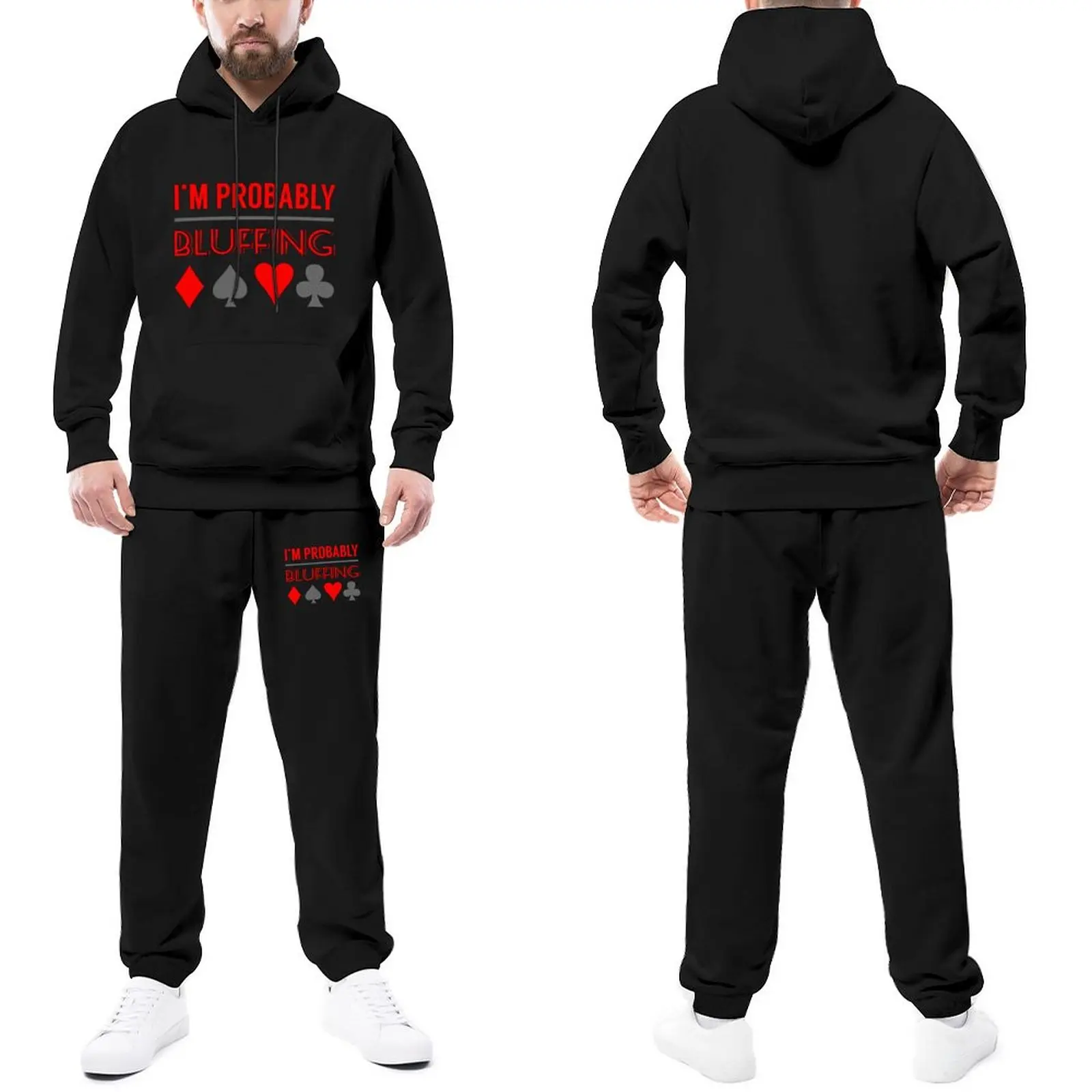 

Poker Mens Tracksuit Set I'm Probably Bluffing Poker Shirt Poker Gifts P Fashion Sweatsuits FishingSweatpants And Hoodie Set