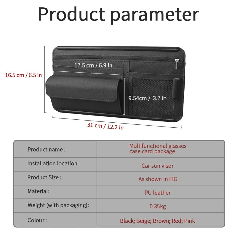 Сумка для хранения автомобильный Органайзер зажим карт очков ручек из