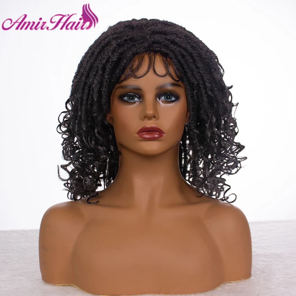 

Amir Dreadlocks Hair Wig For Women Black Synthetic Goddess Crochet Braids Twist Faux Locs Hairstyle Long Afro Kinky Curly Hair