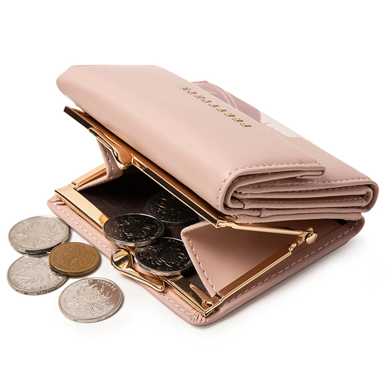 Новинка простой женский мини кошелек Ретро цветок короткий студенческий