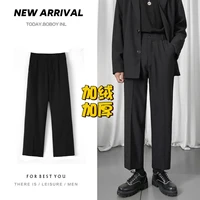 casual suit pants small trousers mens capris korean style autumn plush trousers