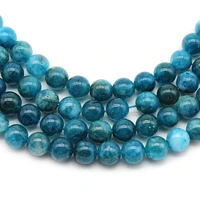 blue apatite stone round smooth loose spacer beads 6 8 10mm for jewelry diy bracelet earrings accessories making 15